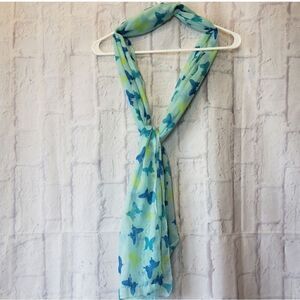 PERIWINKLE BY BARLOW Sheer Butterfly Wrap Scarf